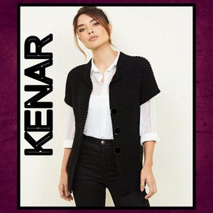 KENAR Luxe Short Sleeve Knit Button Cardigan